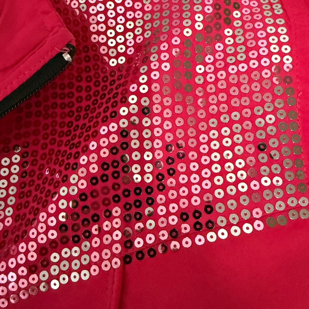 Activology Women’s XL Pink Sequined Zip Up Lightweight Jacket western feminine - Picture 4 of 5